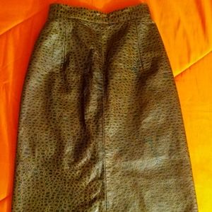 Vintage leather A-line skirt